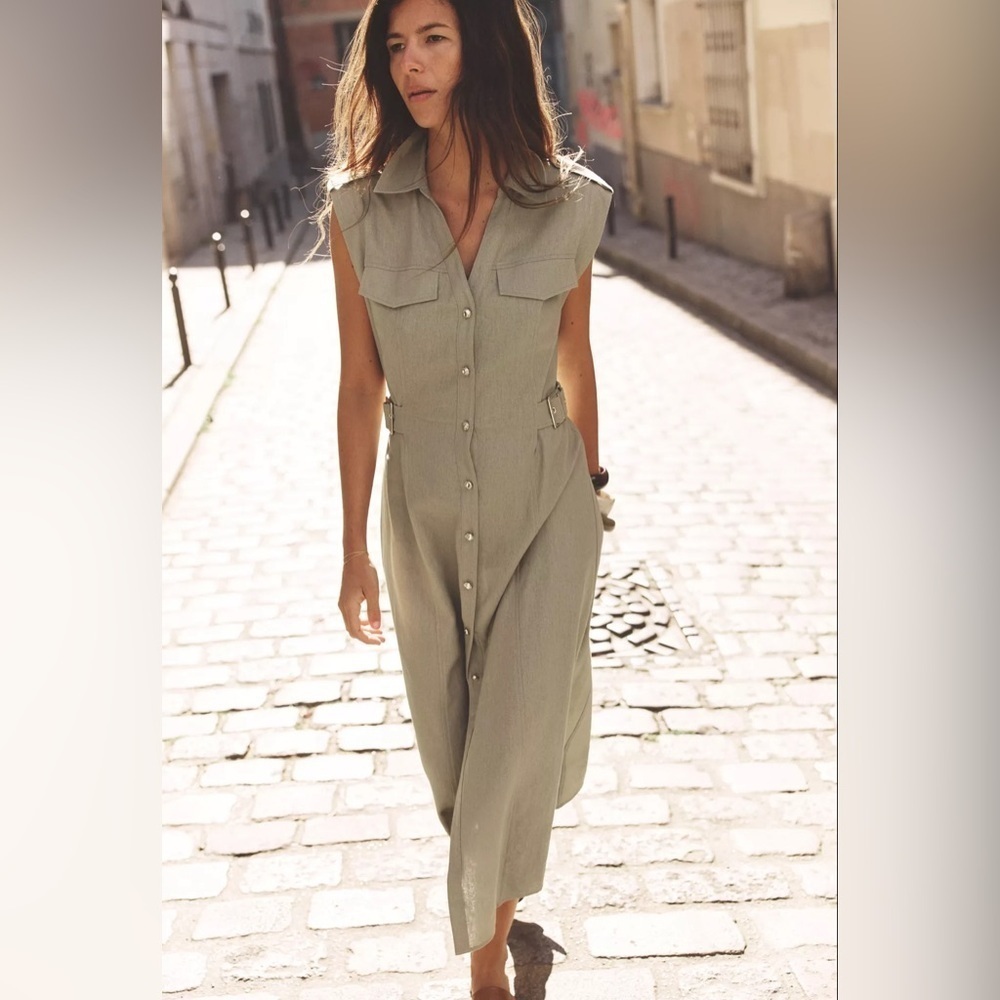 🔥🔥Zara linen midi dress